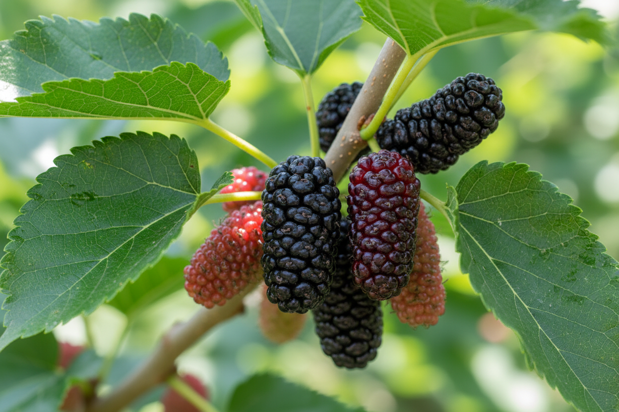 Schwarze Maulbeere - Fruchtdetail